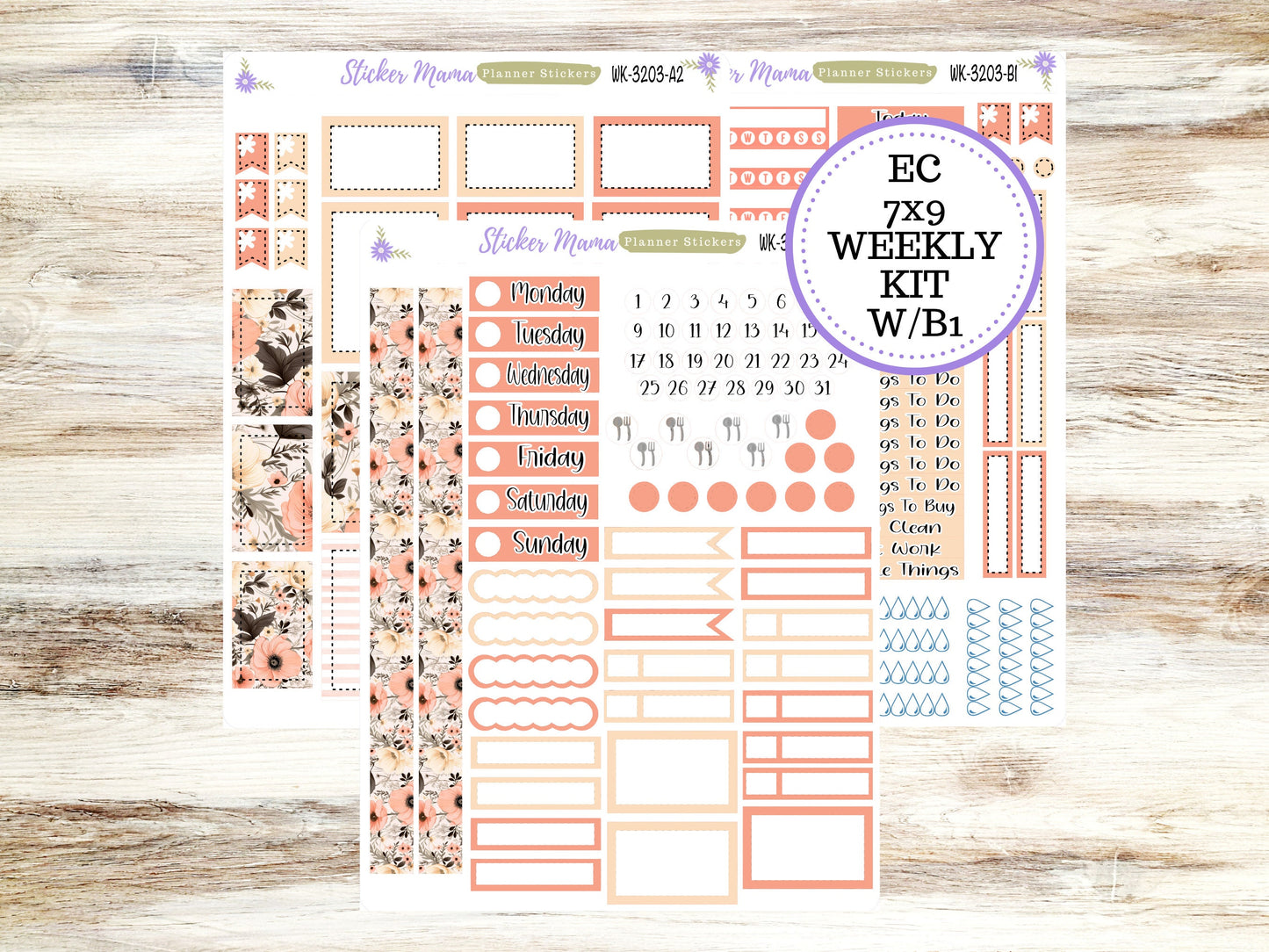 ERIN CONDREN WK-3203 || Pretty in Pink || Weekly Planner Kit || Erin Condren || Hourly Planner Kit || Vertical Planner Kit