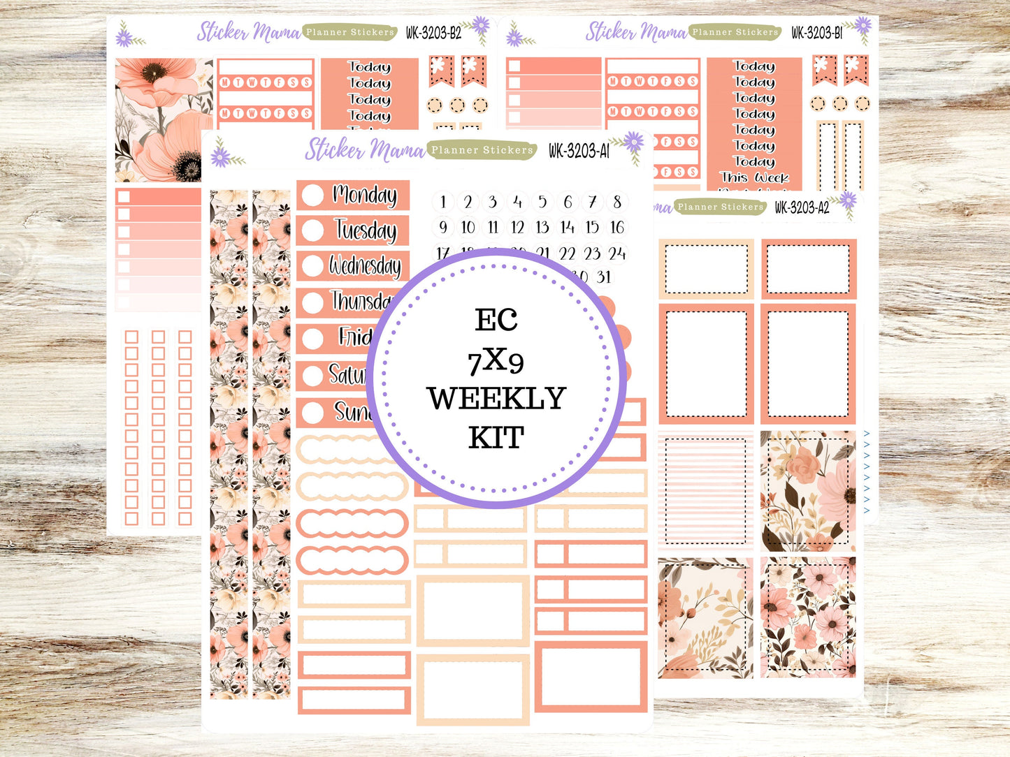 ERIN CONDREN WK-3203 || Pretty in Pink || Weekly Planner Kit || Erin Condren || Hourly Planner Kit || Vertical Planner Kit