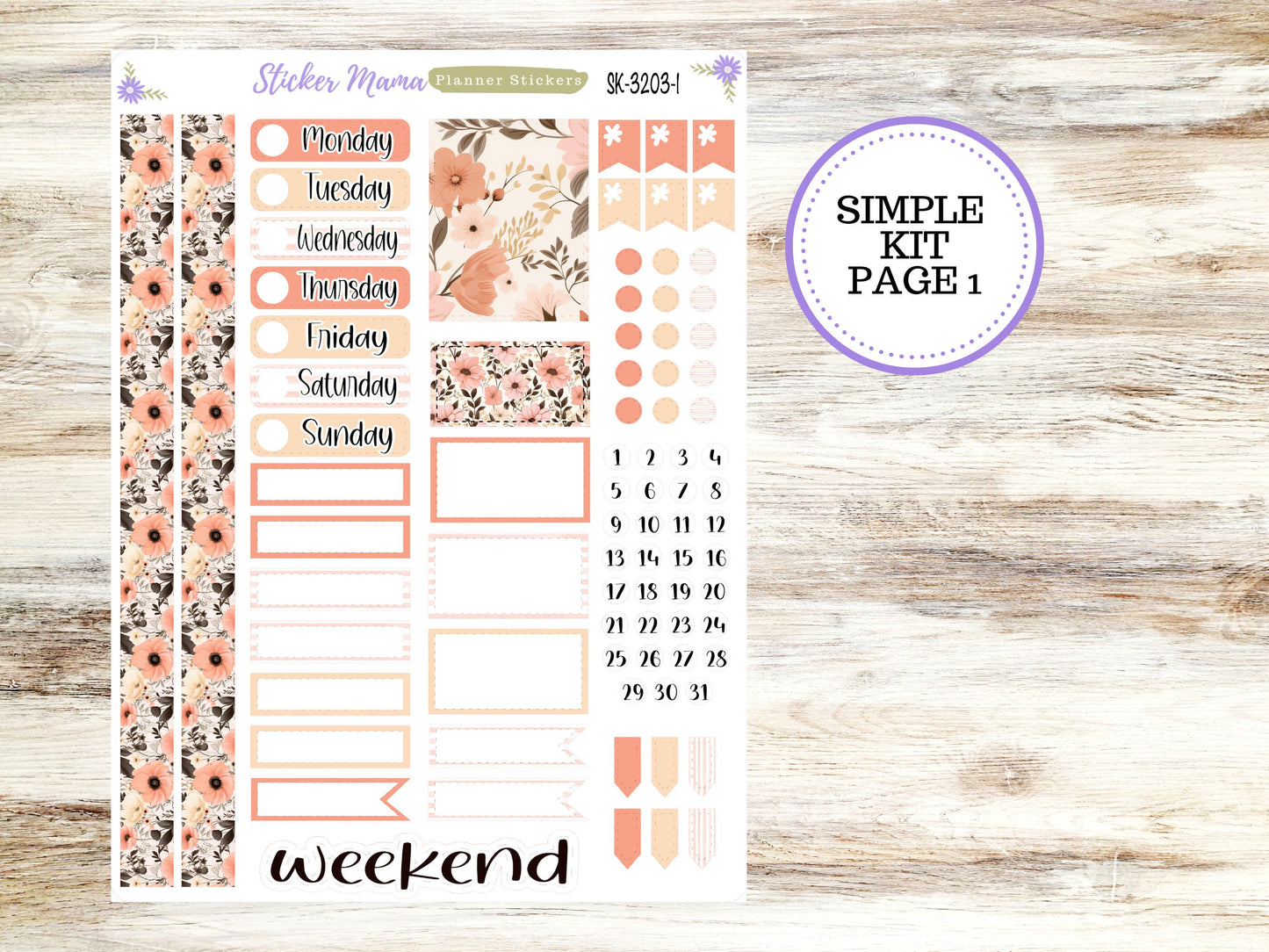 SIMPLE KIT  || #3203 || Pretty in Pink || Any Kind Planner || Planner Stickers || Planner Stickers