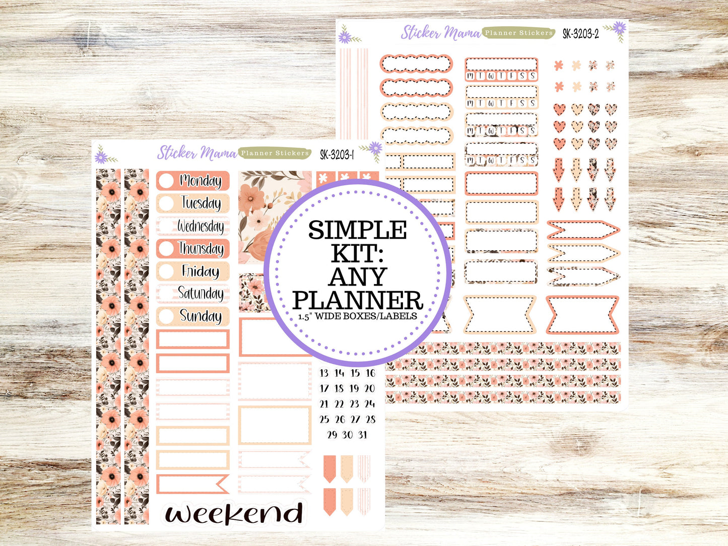 SIMPLE KIT  || #3203 || Pretty in Pink || Any Kind Planner || Planner Stickers || Planner Stickers