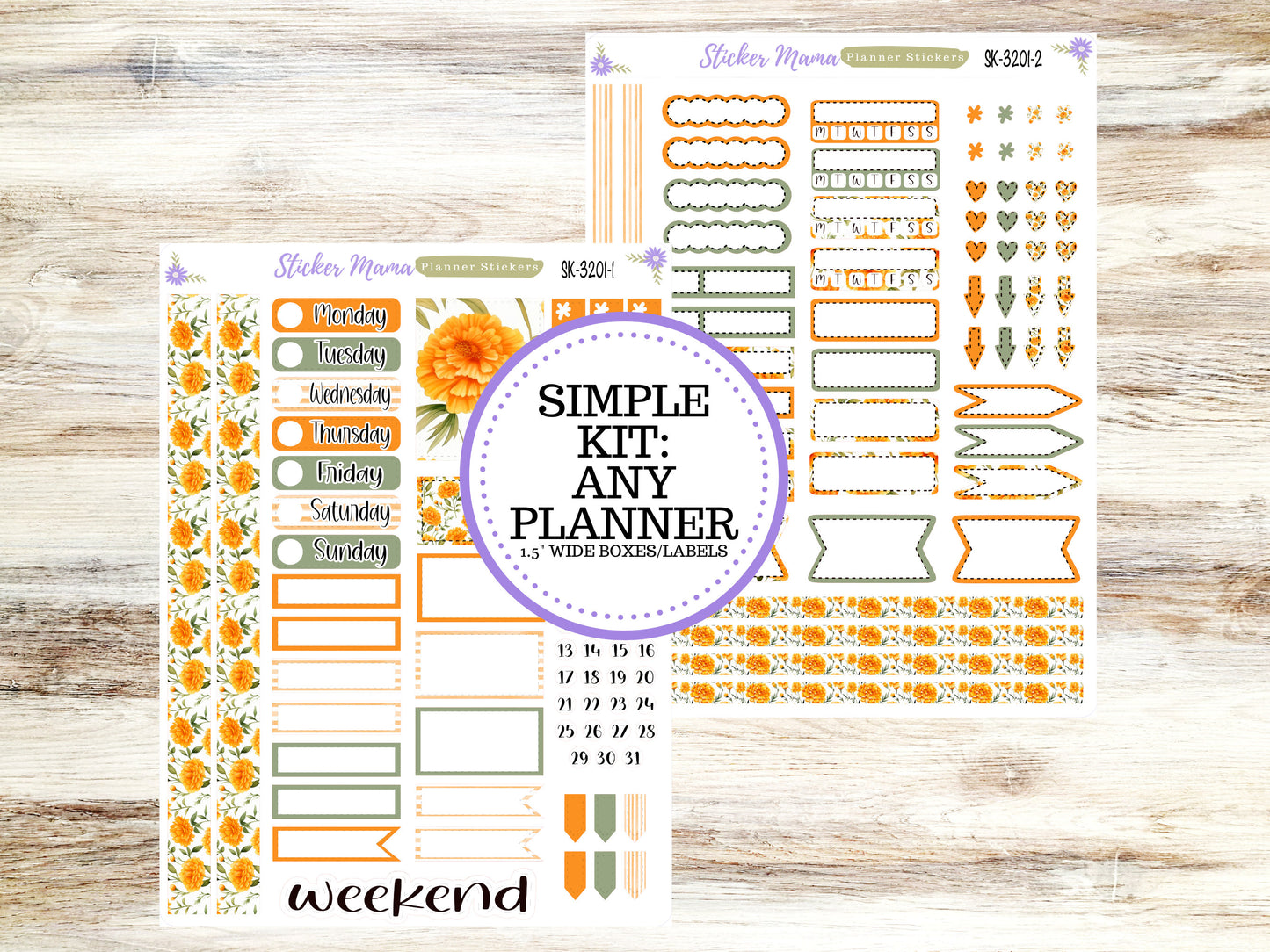 SIMPLE KIT  || #3201 || Fall Colors || Any Kind Planner || Planner Stickers || Planner Stickers