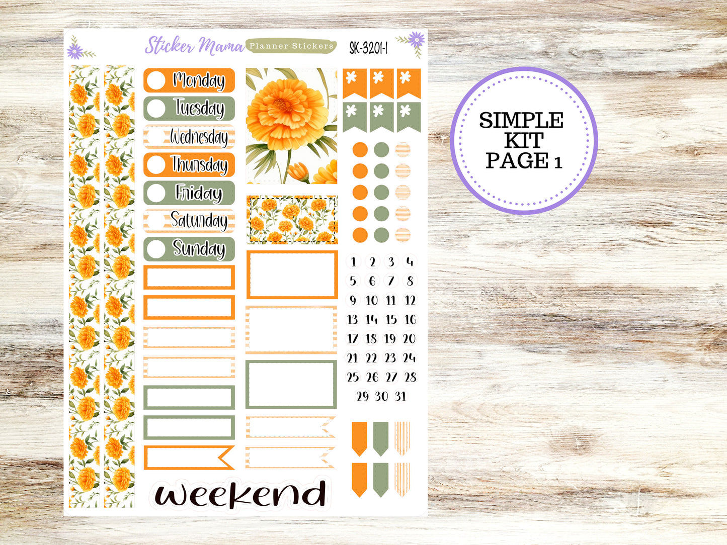 SIMPLE KIT  || #3201 || Fall Colors || Any Kind Planner || Planner Stickers || Planner Stickers