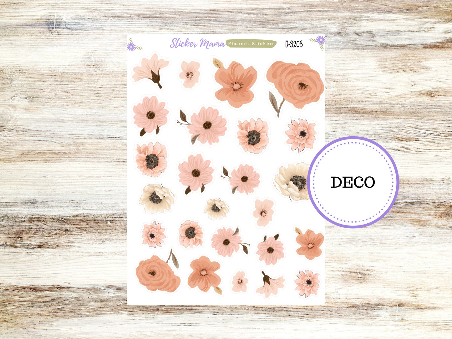 DECO-3203 || Pretty in Pink Deco || PLANNER STICKERS || Floral Stickers ||