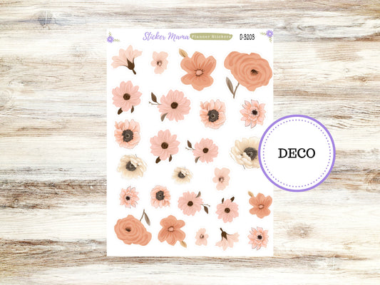 DECO-3203 || Pretty in Pink Deco || PLANNER STICKERS || Floral Stickers ||