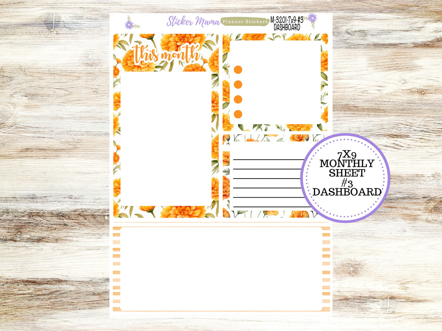 ERIN CONDREN Monthly Kit-3201 || 7X9 || Fall Colors Monthly  - 7x9 EC Any Monthly Kit - Floral Monthly Planner Kits -  Monthly