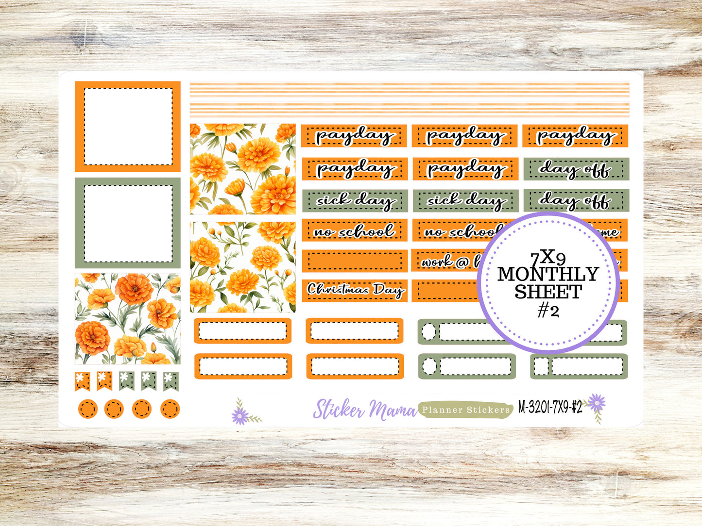 ERIN CONDREN Monthly Kit-3201 || 7X9 || Fall Colors Monthly  - 7x9 EC Any Monthly Kit - Floral Monthly Planner Kits -  Monthly