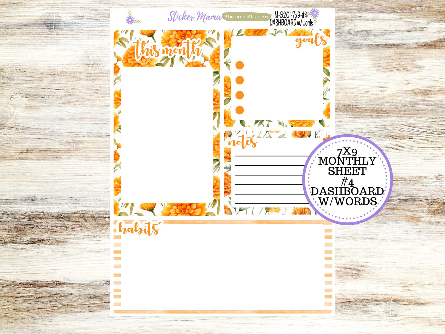 ERIN CONDREN Monthly Kit-3201 || 7X9 || Fall Colors Monthly  - 7x9 EC Any Monthly Kit - Floral Monthly Planner Kits -  Monthly