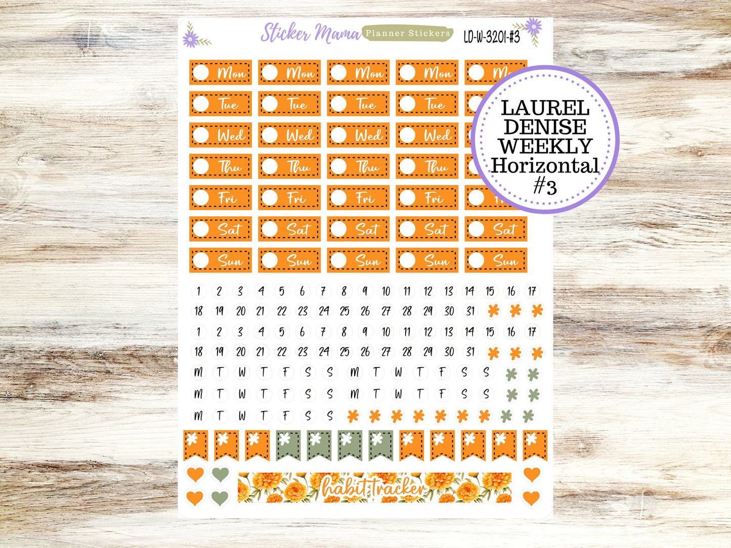 LAUREL DENISE PLANNER Kit #3201 || Laurel Denise Kit || Laurel Denise Stickers || Laurel Denise Horizontal Vertical || Fall Colors