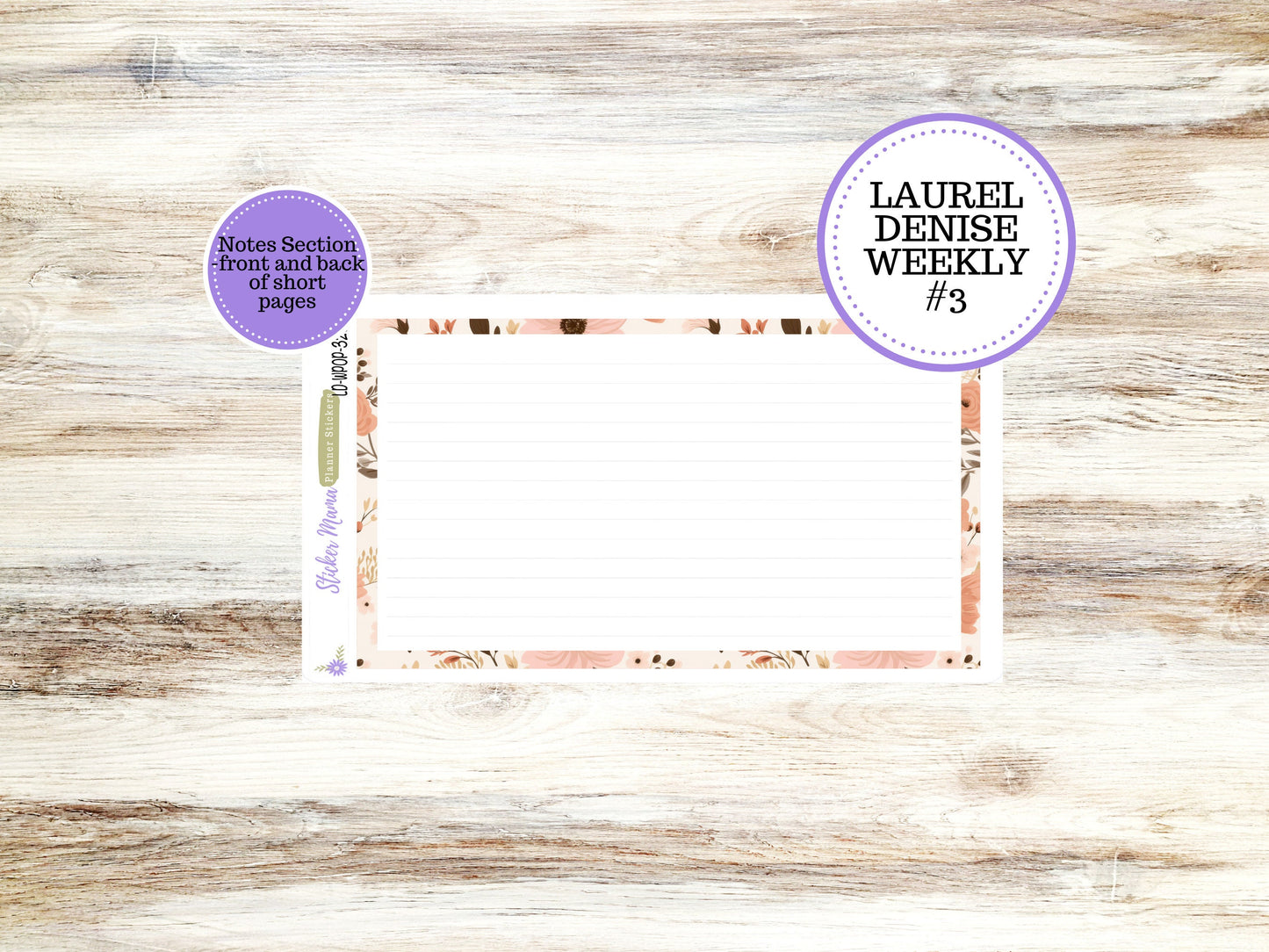 LAUREL DENISE PORTRAIT Any Month Planner Kit #3203 || Pretty in Pink || Laurel Denise Kit || Laurel Denise Stickers ||  || Floral ld