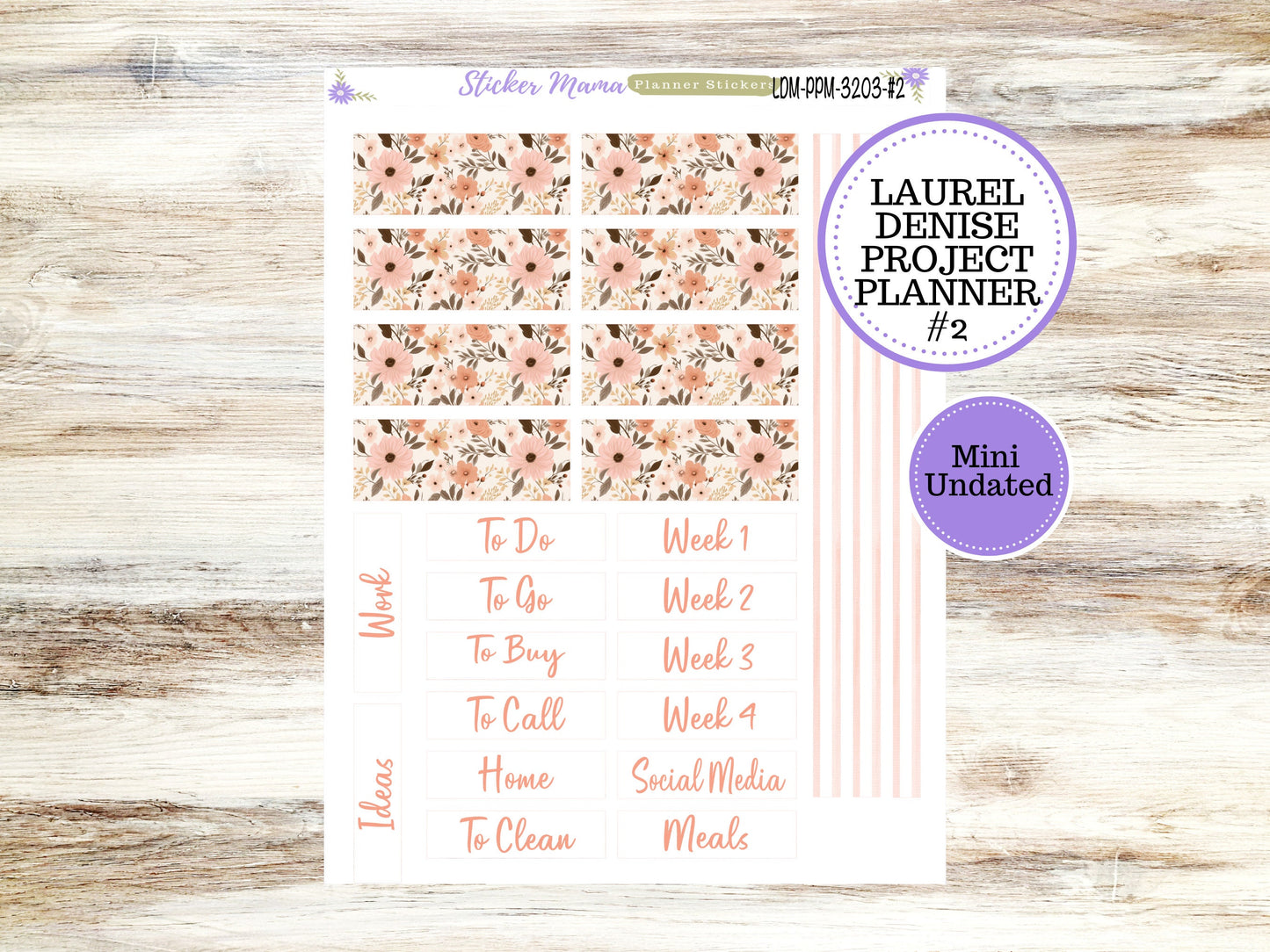 LAUREL DENISE PROJECT December Planner Kit #3203 || Pretty in Pink  || Laurel Denise Kit || Laurel Denise Stickers ||  || Any Month ld