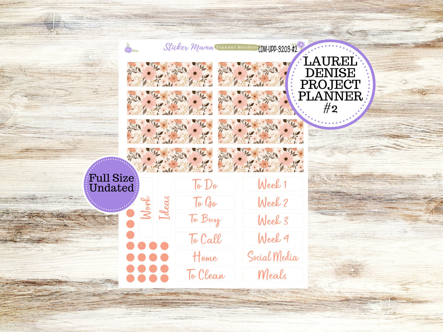 LAUREL DENISE PROJECT December Planner Kit #3203 || Pretty in Pink  || Laurel Denise Kit || Laurel Denise Stickers ||  || Any Month ld