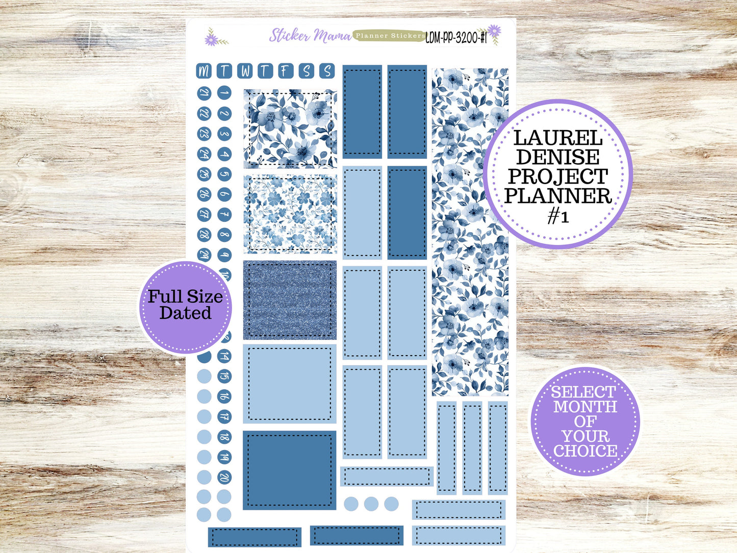 LAUREL DENISE PROJECT December Planner Kit #3200 || Cool Blue || Laurel Denise Kit || Laurel Denise Stickers ||  || Any Month ld