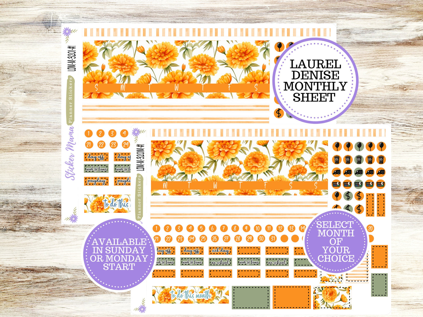 LAUREL DENISE MINI Planner Kit #3201 || Laurel Denise Kit || Laurel Denise Stickers || Laurel Denise Horizontal Vertical || Fall Colors