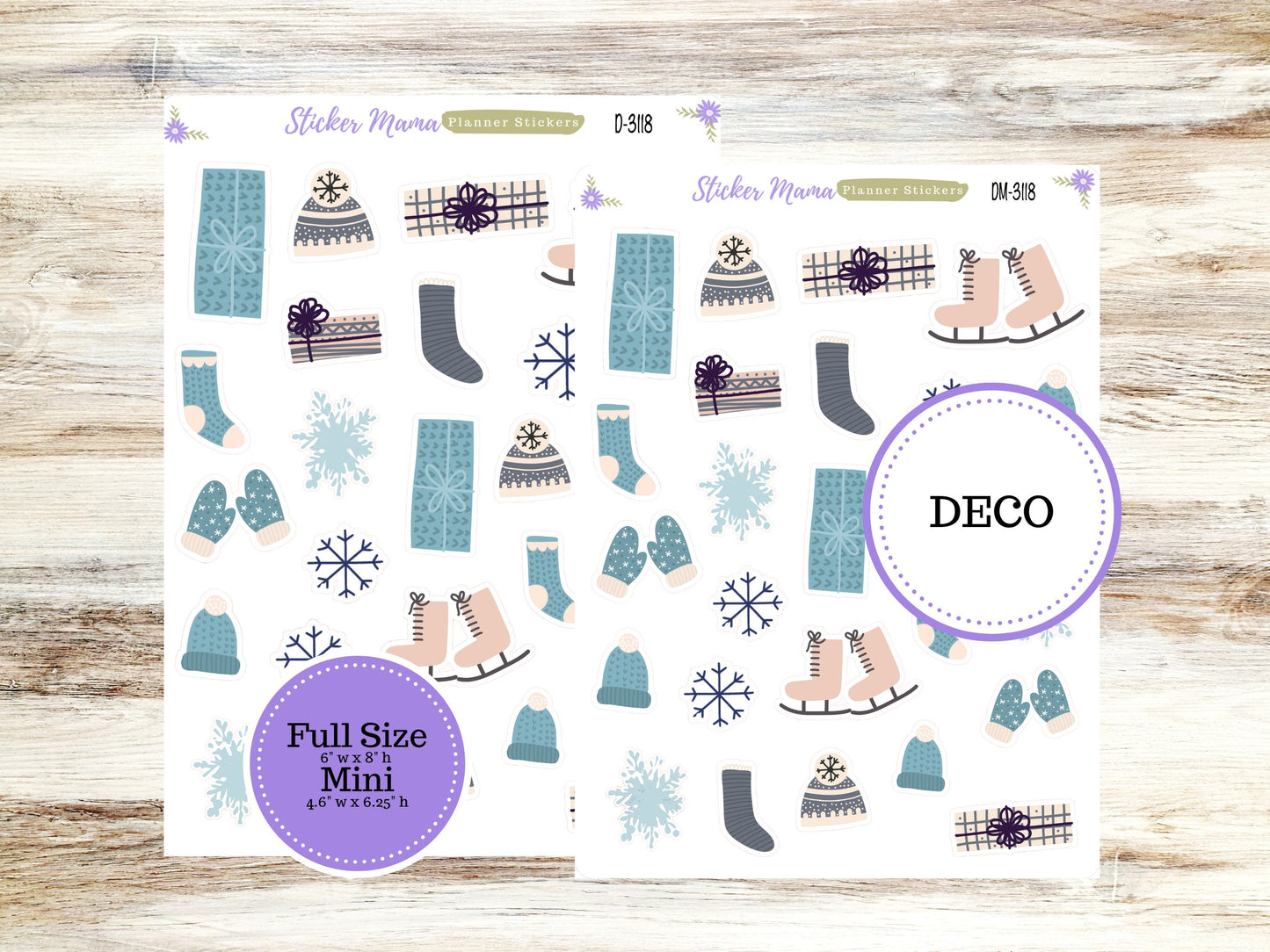 DECO-3118 || Arctic Frost Deco || PLANNER STICKERS || Winter Stickers || January Deco