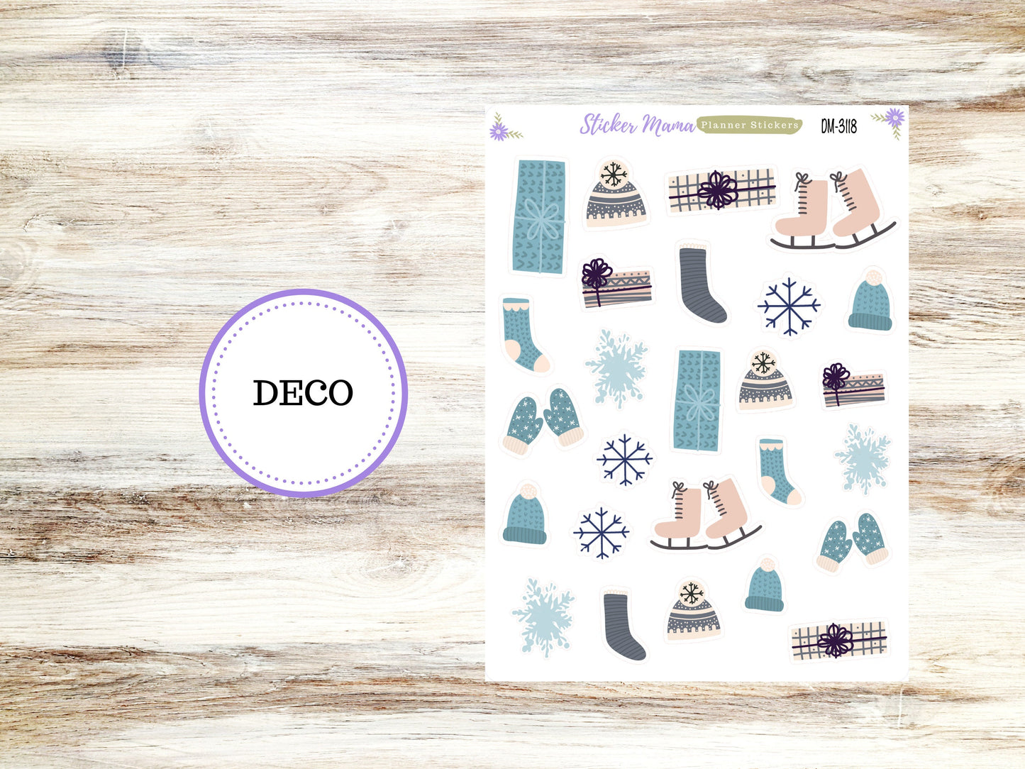 DECO-3118 || Arctic Frost Deco || PLANNER STICKERS || Winter Stickers || January Deco