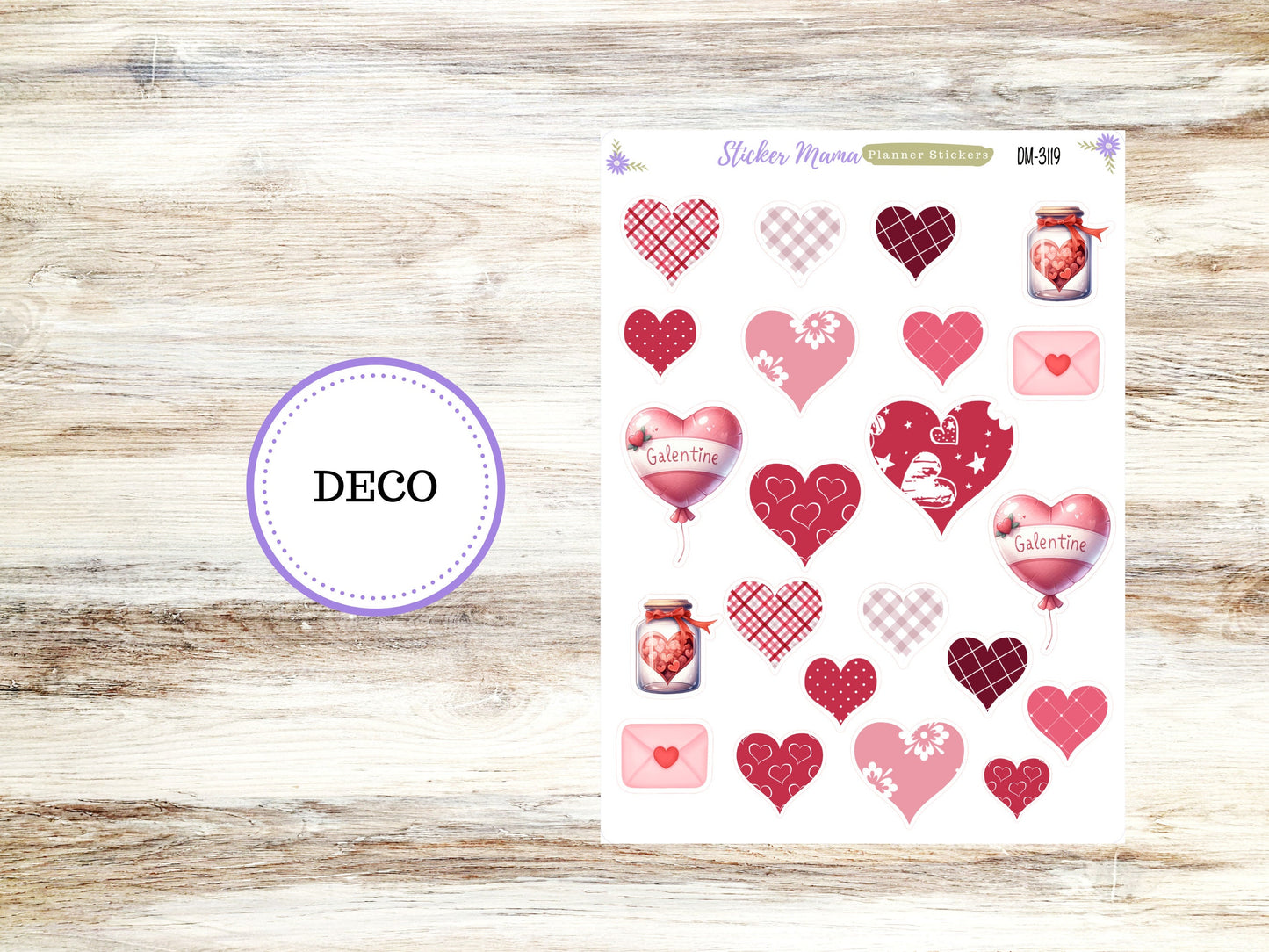 DECO-3119 || Heartfelt Deco || PLANNER STICKERS || Valentine's Stickers || February  Deco