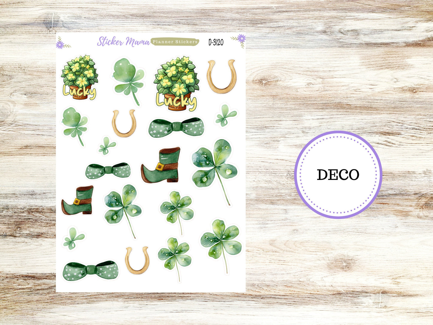 DECO-3120 || Shamrock Magic Deco || PLANNER STICKERS || St Patricks Stickers || March Deco