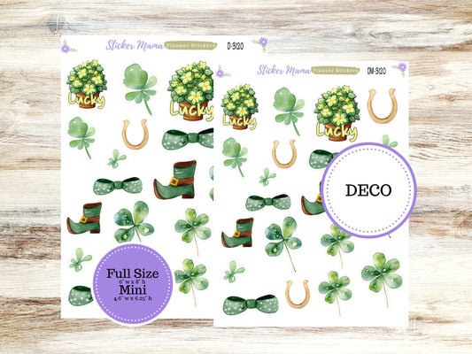 DECO-3120 || Shamrock Magic Deco || PLANNER STICKERS || St Patricks Stickers || March Deco