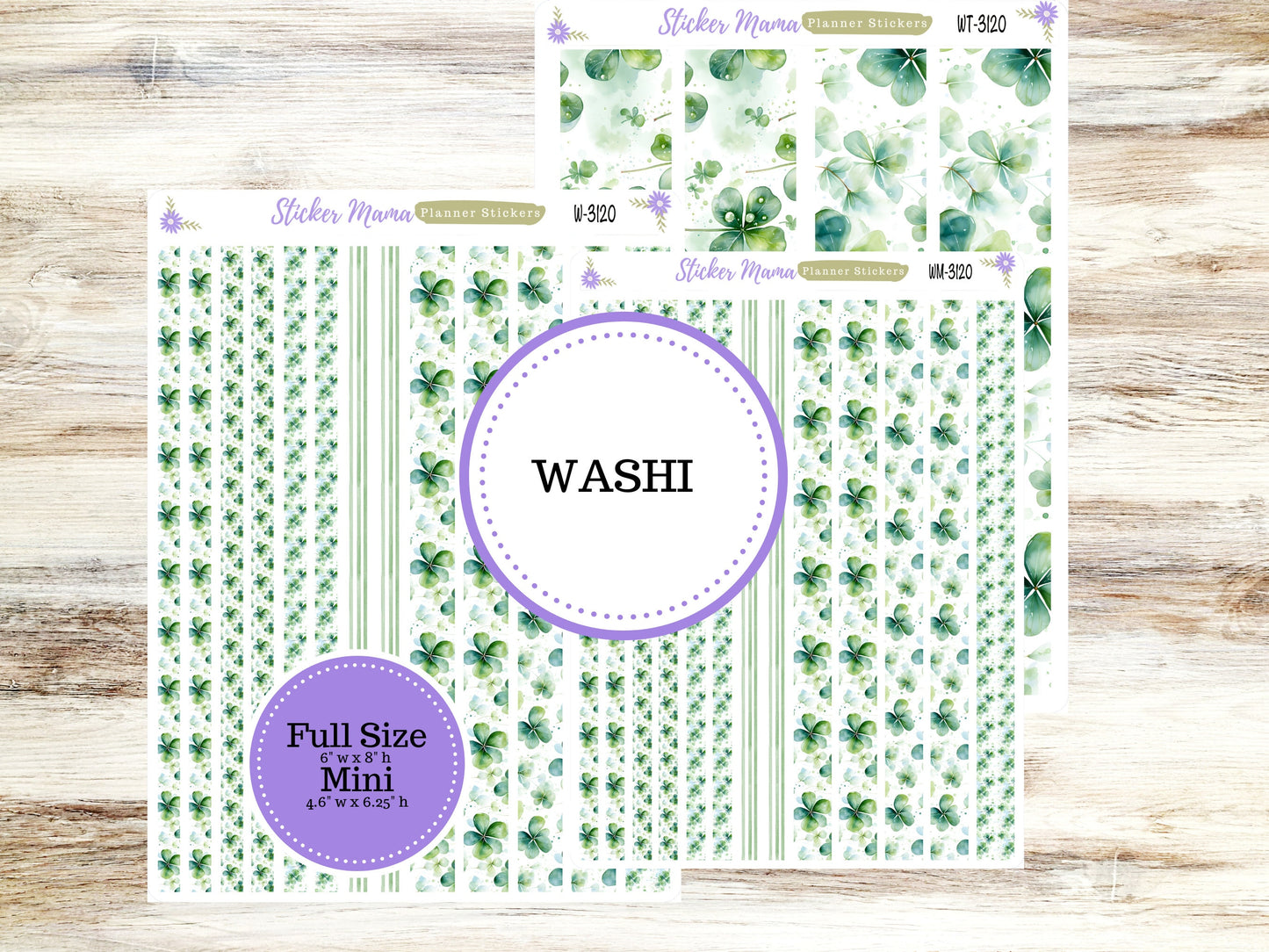 WASHI PLANNER STICKERS || 3120 || Shamrock Magic || Washi Stickers || St. Patricks Planner Stickers || March Washi for Planners