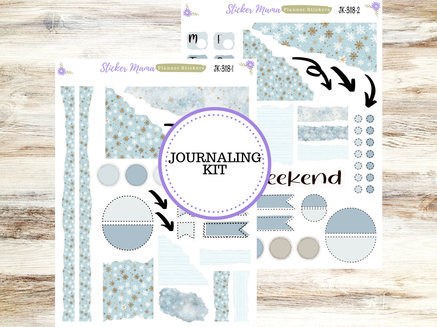 JOURNALING KIT  || #3118 || Arctic Frost  || Journal Planner || Planner Stickers || Journal Stickers