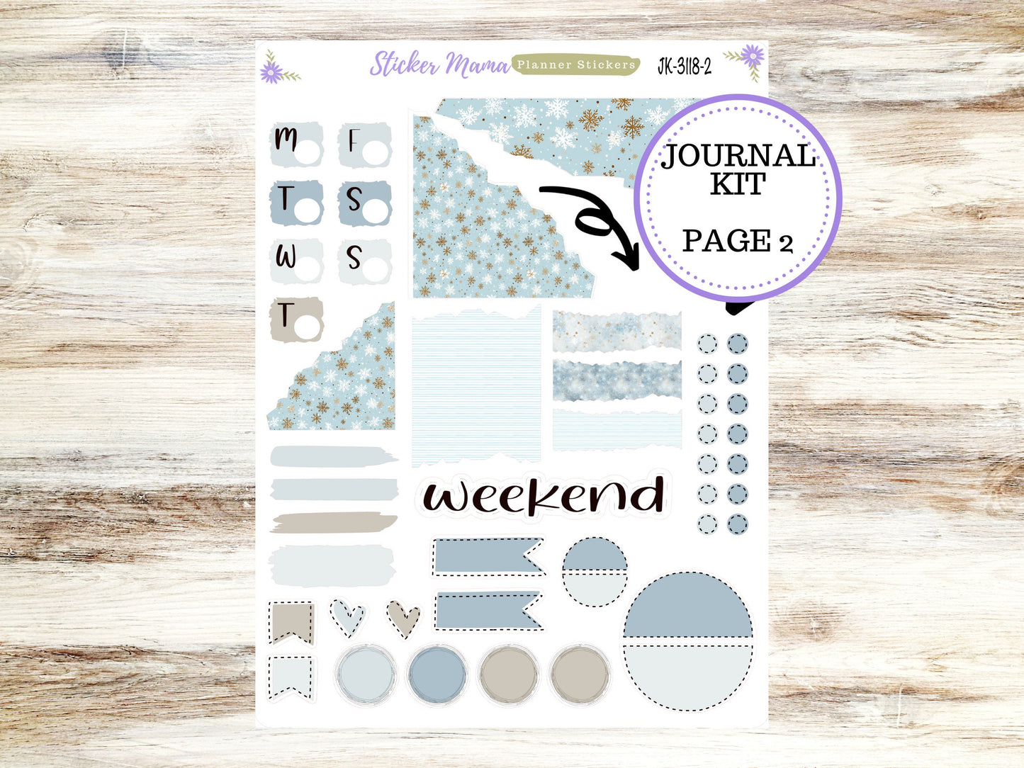 JOURNALING KIT  || #3118 || Arctic Frost  || Journal Planner || Planner Stickers || Journal Stickers