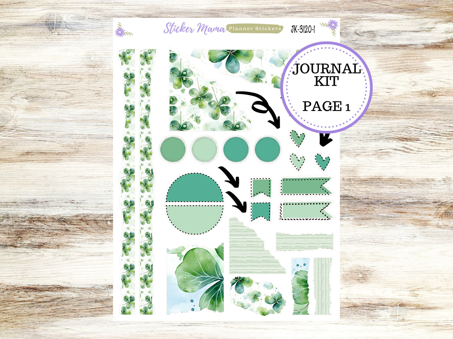 JOURNALING KIT  || #3120 || Shamrock Magic  || Journal Planner || Planner Stickers || Journal Stickers