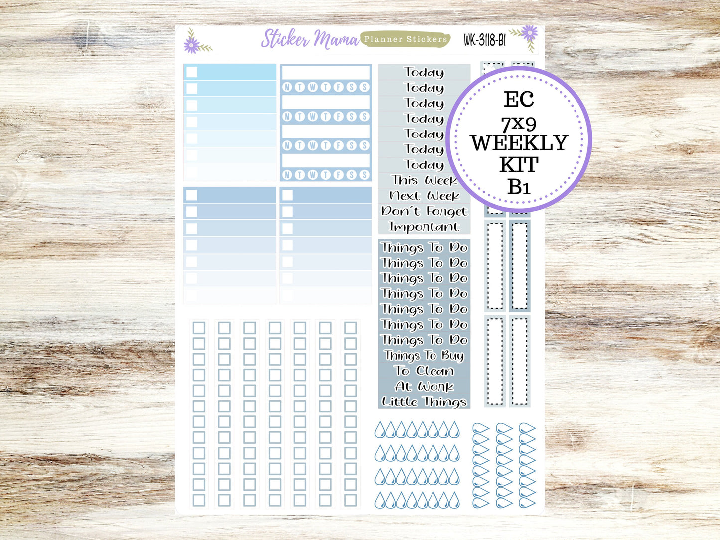 ERIN CONDREN WK-3118 || Arctic Frost || Weekly Planner Kit || Erin Condren || Hourly Planner Kit || Vertical Planner Kit