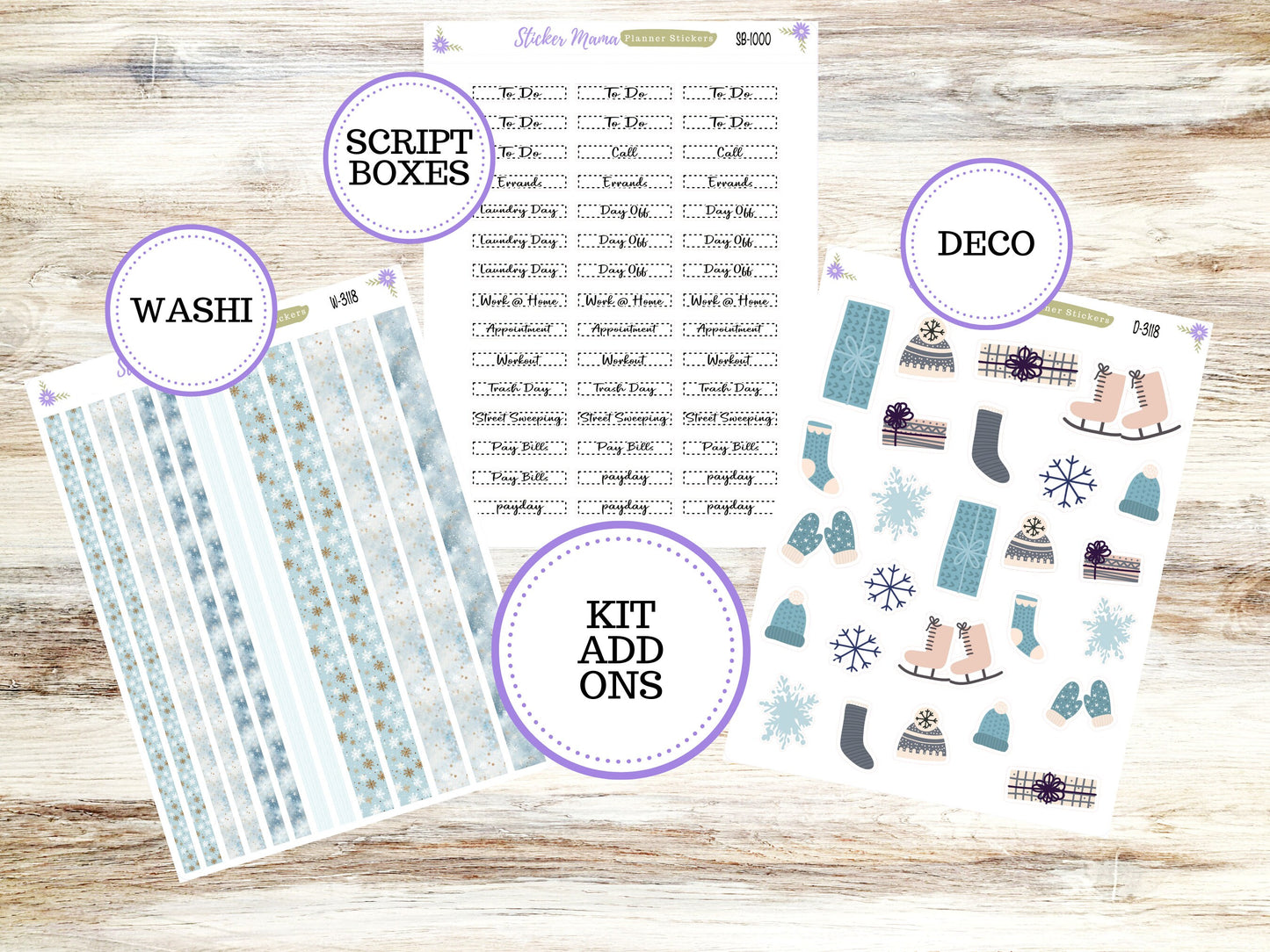 ERIN CONDREN Daily Duo 7x9-Kit #3118 || Arctic Frost || Erin Condren Planner Stickers - Daily Duo 7x9 Planner - Daily Duo Stickers