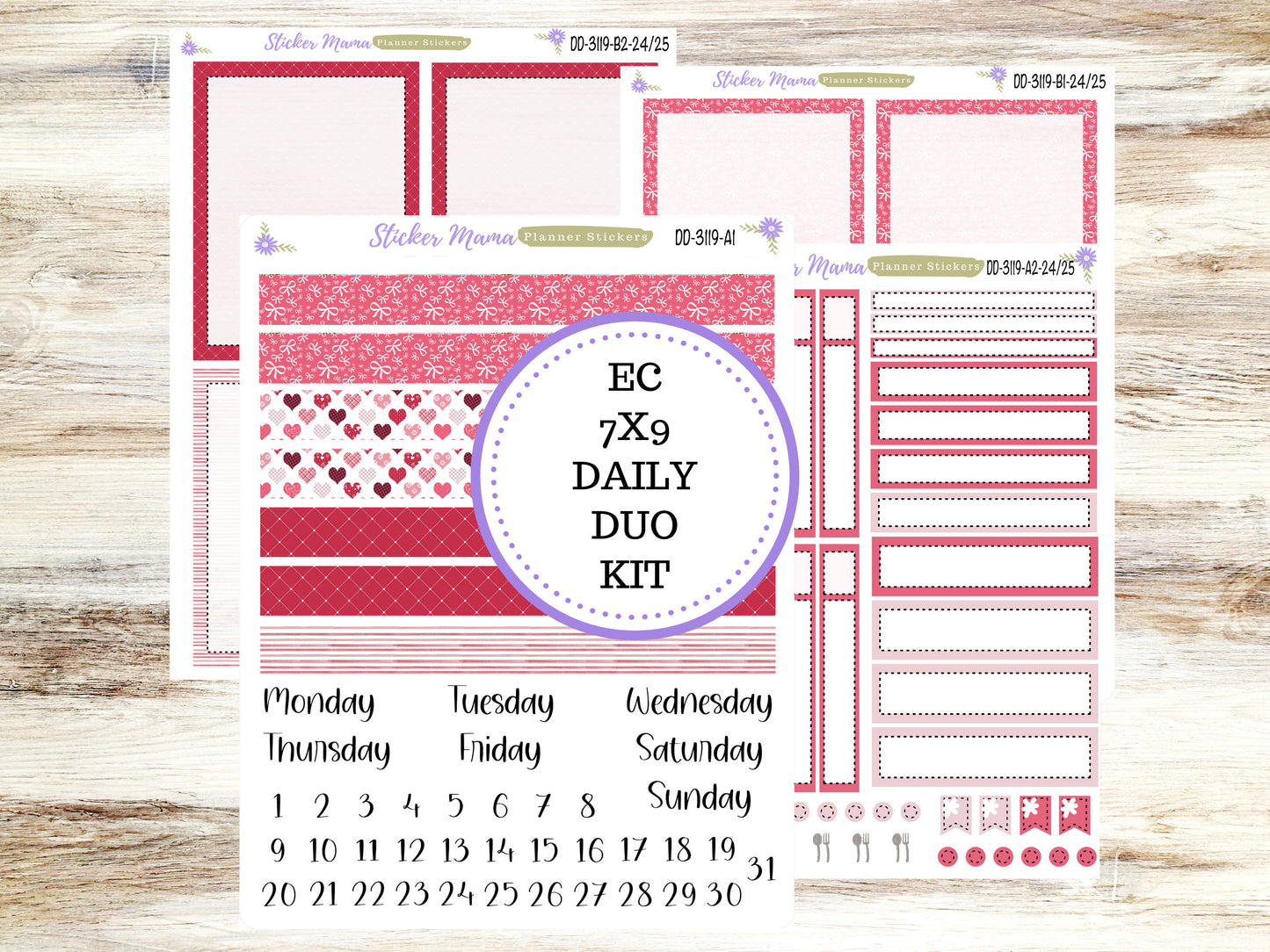 ERIN CONDREN Daily Duo 7x9-Kit #3119 || Heartfelt Joy || Erin Condren Planner Stickers - Daily Duo 7x9 Planner - Daily Duo Stickers