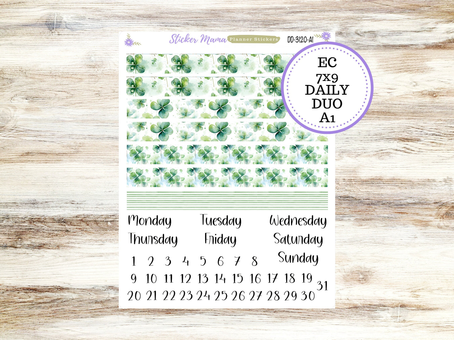 ERIN CONDREN Daily Duo 7x9-Kit #3120 || Shamrock Magic || Erin Condren Planner Stickers - Daily Duo 7x9 Planner - Daily Duo Stickers