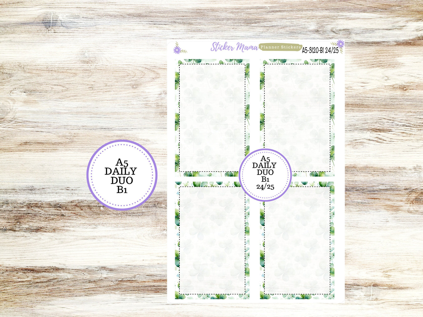 A5-DAILY DUO-Kit #3120  || Shamrock Magic || Planner Stickers - Daily Duo A5 Planner - Daily Duo Stickers - Daily Planner