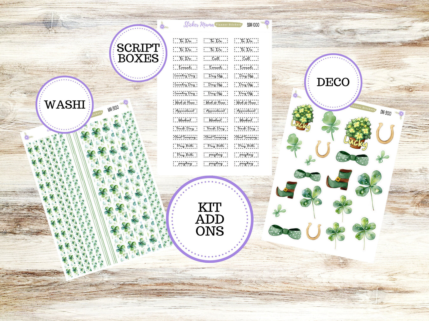 A5-DAILY DUO-Kit #3120  || Shamrock Magic || Planner Stickers - Daily Duo A5 Planner - Daily Duo Stickers - Daily Planner