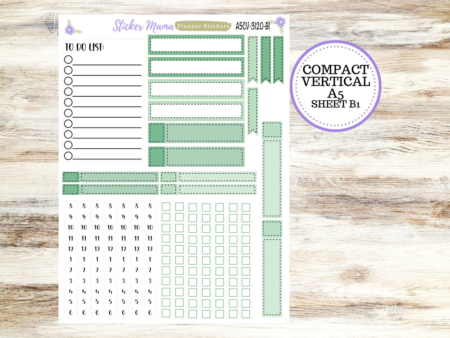 ERIN CONDREN A5 Compact Vertical-Kit #3120 || Shamrock Magic - Planner Stickers - Erin Condren Compact Vertical  Weekly Kit