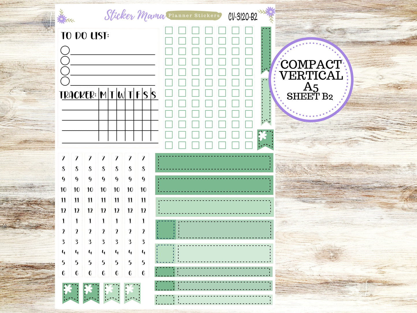 ERIN CONDREN 7x9 Compact Vertical-Kit #3120 || Shamrock Magic - Planner Stickers - Erin Condren Compact Vertical  Weekly Kit