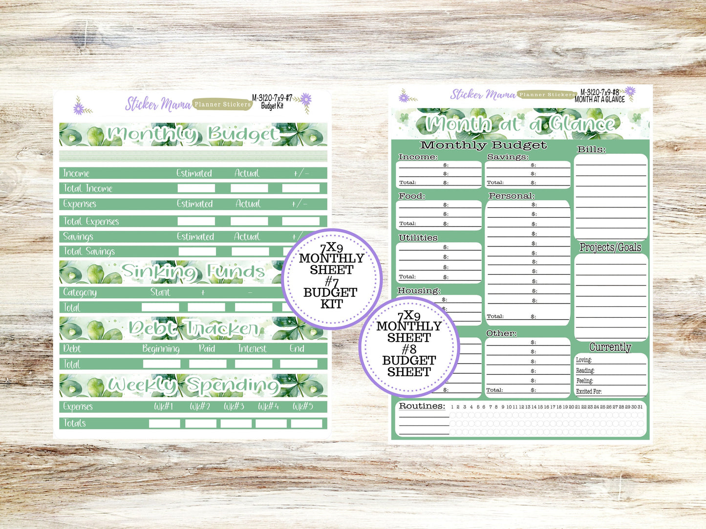 ERIN CONDREN Monthly Kit-3120 || 7X9 ||  Shamrock Magic Monthly  - 7x9 EC February Monthly Kit -  Monthly Planner Kits -  Monthly Budget