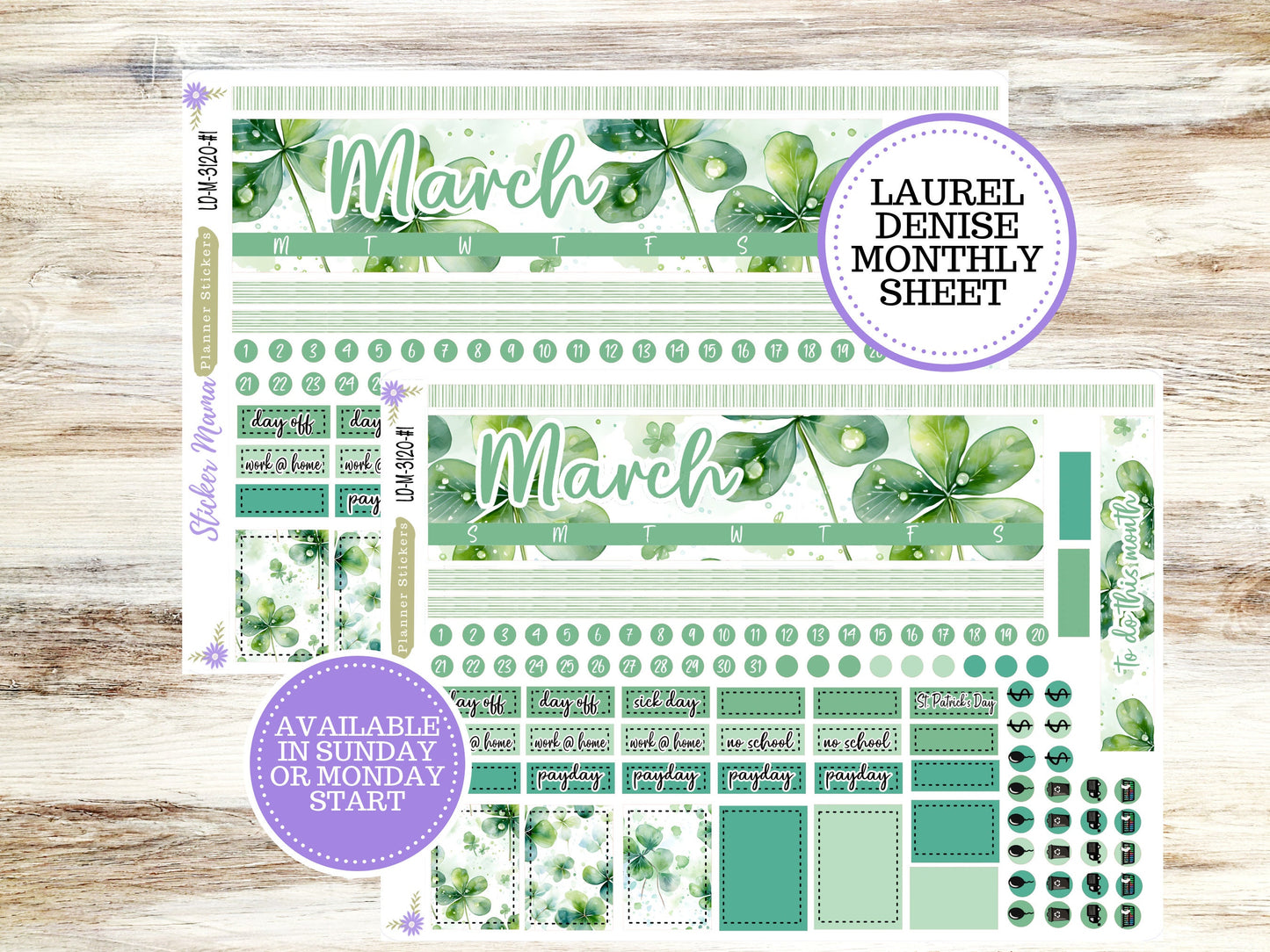 LAUREL DENISE PLANNER Kit #3120 || Laurel Denise Kit || Laurel Denise Stickers || Laurel Denise Horizontal Vertical || March