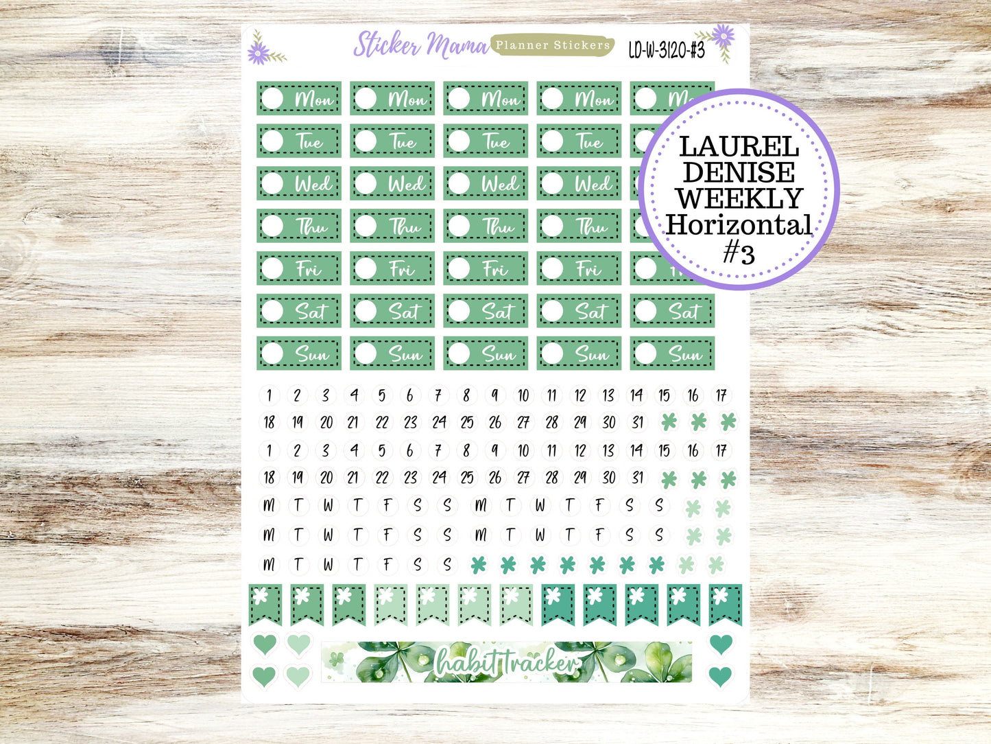 LAUREL DENISE PLANNER Kit #3120 || Laurel Denise Kit || Laurel Denise Stickers || Laurel Denise Horizontal Vertical || March