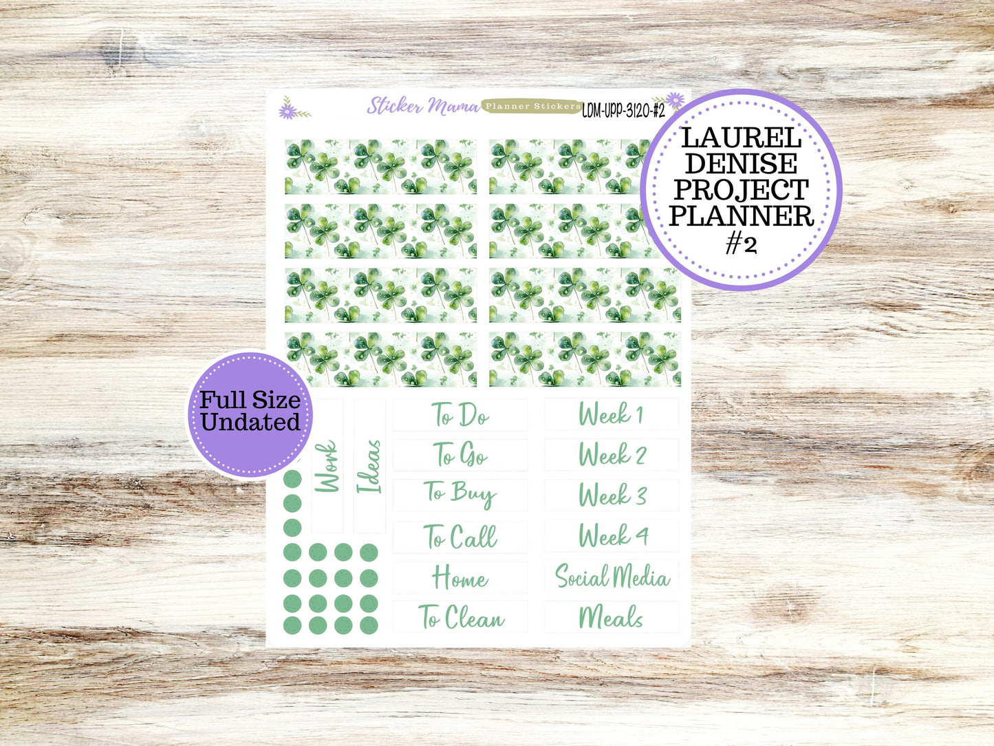 LAUREL DENISE PROJECT December Planner Kit #3120 || Shamrock Magic || Laurel Denise Kit || Laurel Denise Stickers ||  || March ld