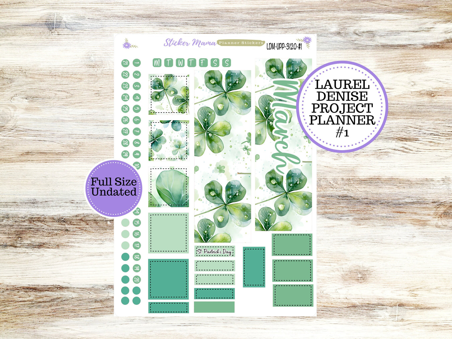 LAUREL DENISE PROJECT December Planner Kit #3120 || Shamrock Magic || Laurel Denise Kit || Laurel Denise Stickers ||  || March ld