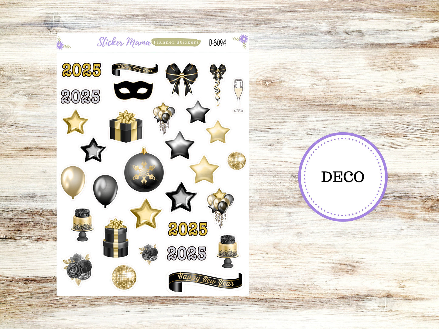 DECO-3094 || Happy New Year || Planner Stickers || Stickers ||