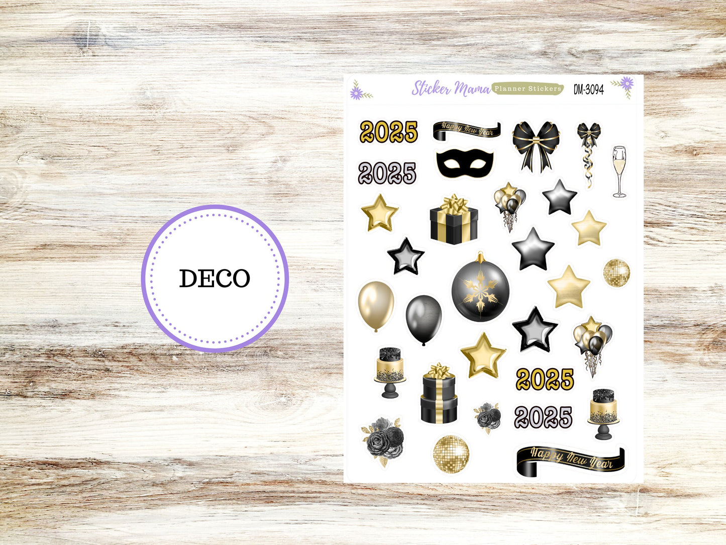 DECO-3094 || Happy New Year || Planner Stickers || Stickers ||