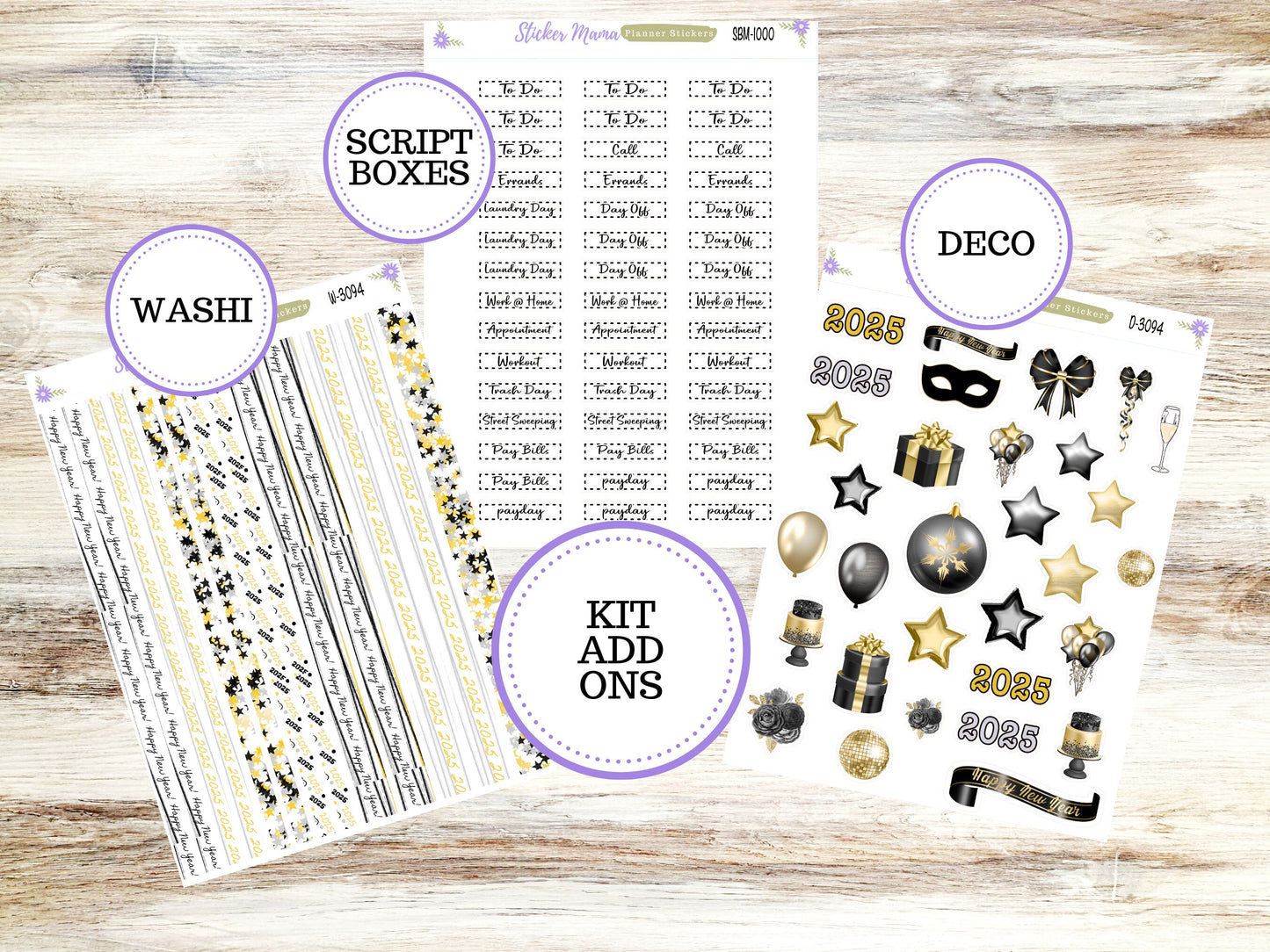 JOURNALING KIT  || #3094 || Happy New Year || Journal Planner || Planner Stickers || Journal Stickers