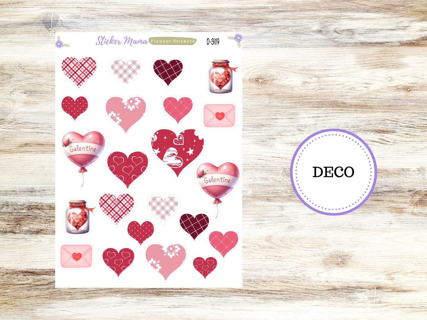 DECO-3119 || Heartfelt Deco || PLANNER STICKERS || Valentine's Stickers || February  Deco