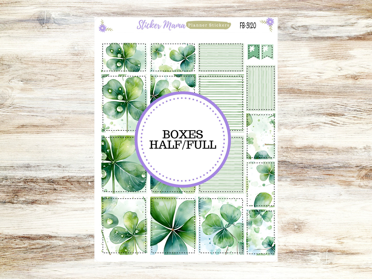 FULL BOXES-3120 || Shamrock Magic || March Planner Stickers -|| St. Patrick's Full Box for Planners