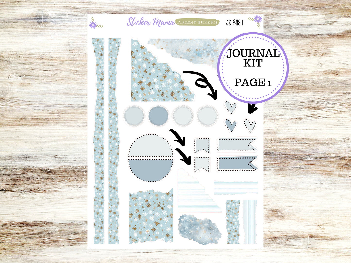 JOURNALING KIT  || #3118 || Arctic Frost  || Journal Planner || Planner Stickers || Journal Stickers