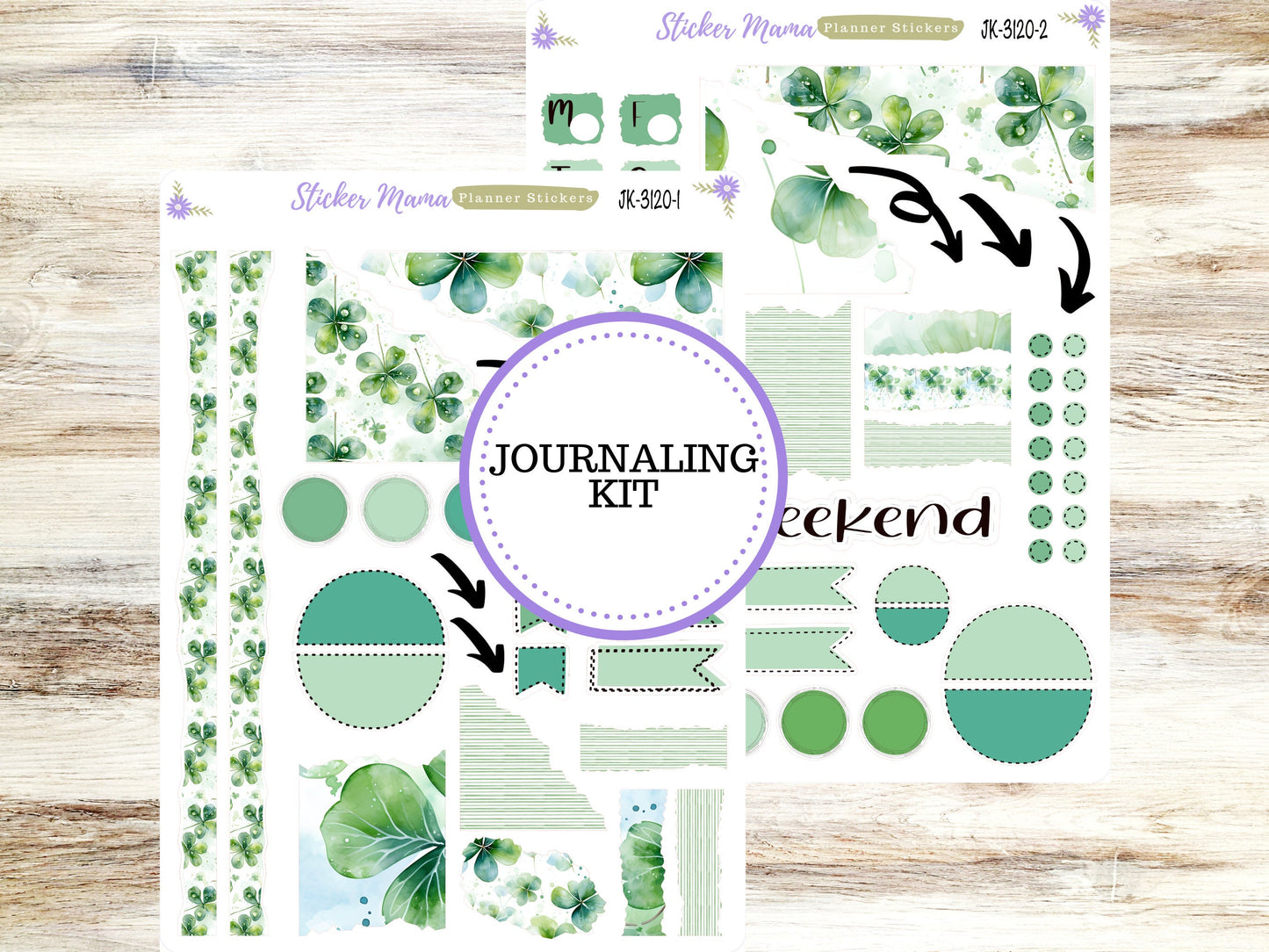 JOURNALING KIT  || #3120 || Shamrock Magic  || Journal Planner || Planner Stickers || Journal Stickers