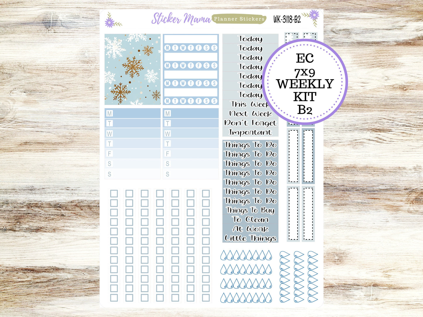 ERIN CONDREN WK-3118 || Arctic Frost || Weekly Planner Kit || Erin Condren || Hourly Planner Kit || Vertical Planner Kit