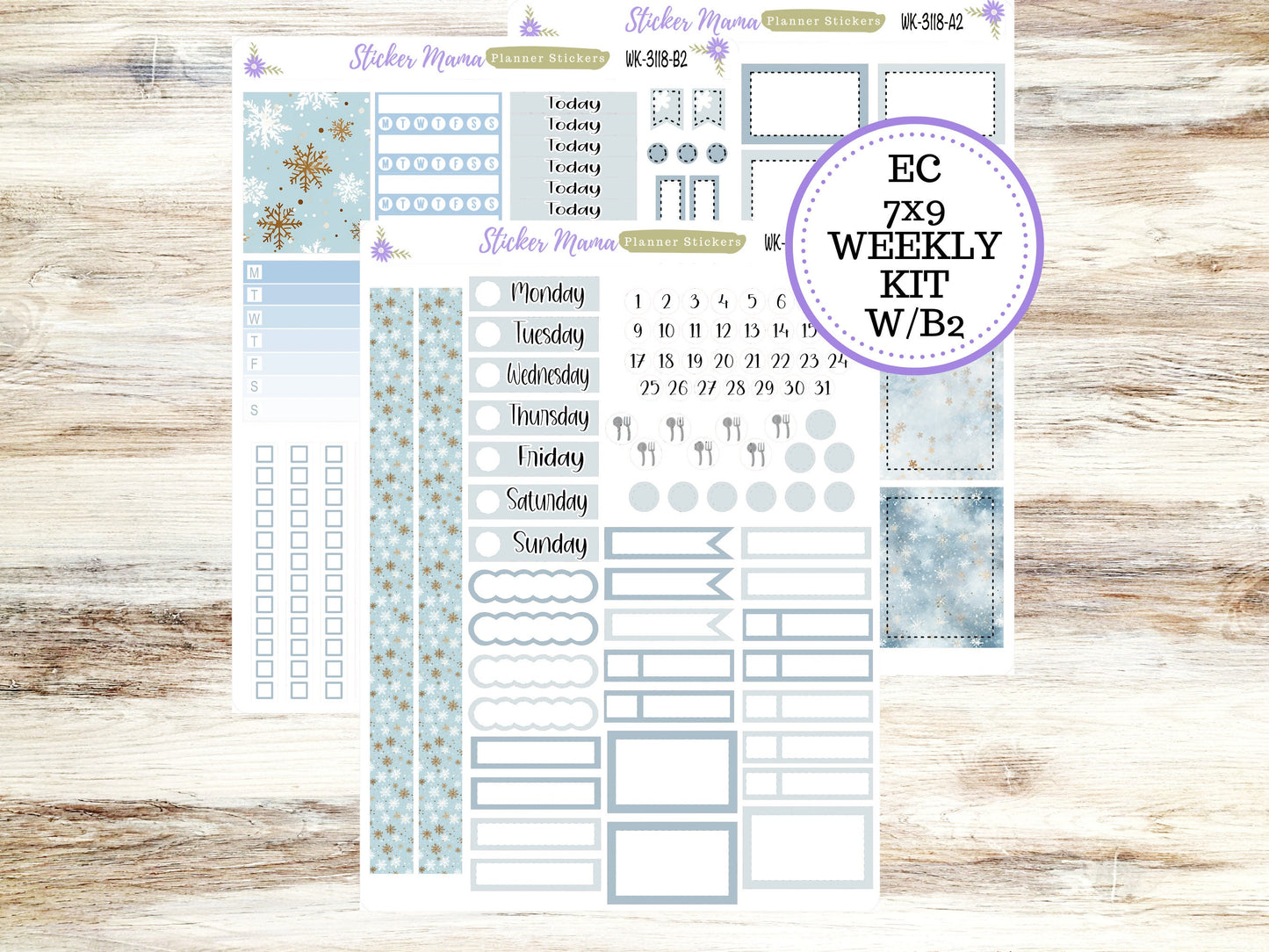 ERIN CONDREN WK-3118 || Arctic Frost || Weekly Planner Kit || Erin Condren || Hourly Planner Kit || Vertical Planner Kit