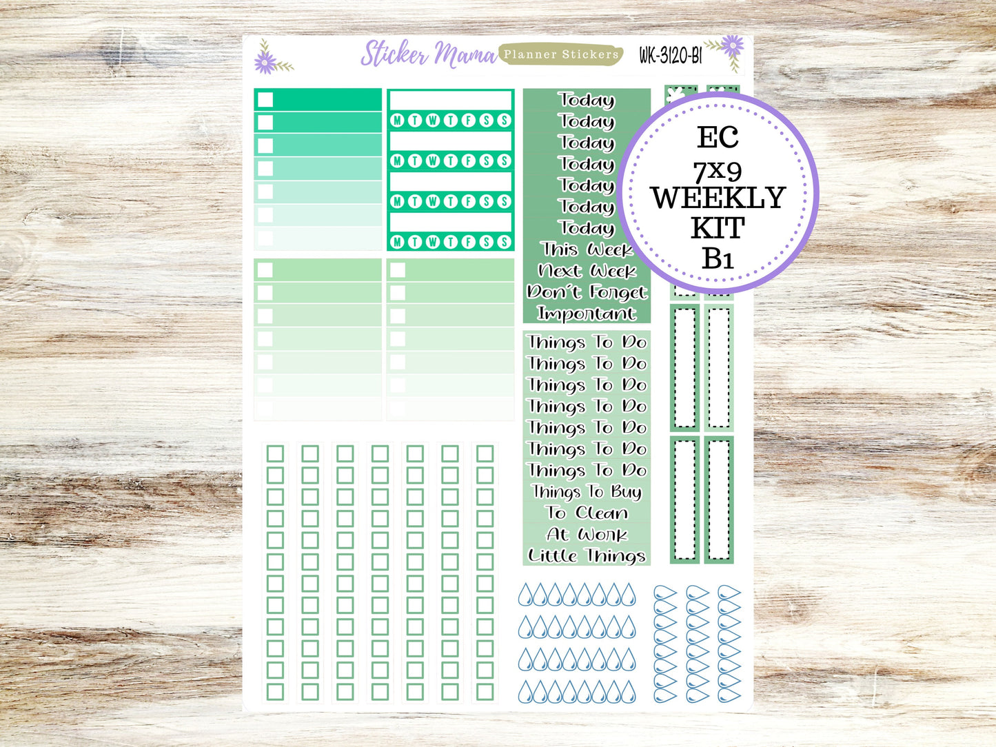 ERIN CONDREN WK-3120 || Shamrock Magic || Weekly Planner Kit || Erin Condren || Hourly Planner Kit || Vertical Planner Kit