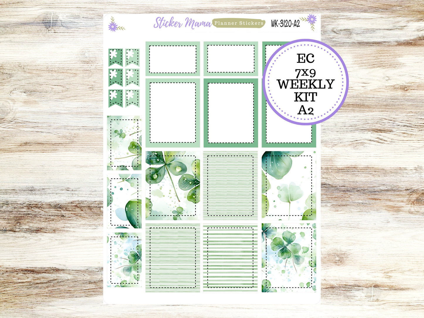 ERIN CONDREN WK-3120 || Shamrock Magic || Weekly Planner Kit || Erin Condren || Hourly Planner Kit || Vertical Planner Kit